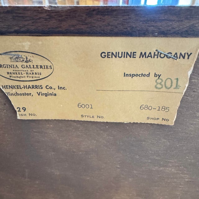 Chippendale Slant Front Desk by Henkle Harris For Sale - Image 12 of 15