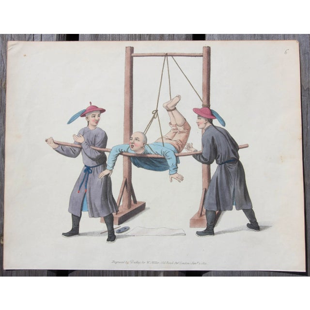 Antique Hand Colored Print of Chinese Life For Sale - Image 4 of 4