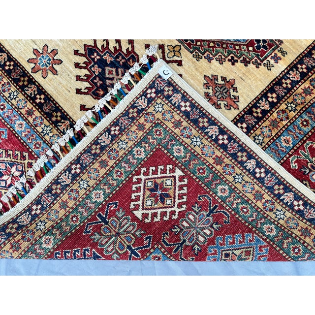Hand-Knotted Afghan Kazak Wool Area Rug - 8'10" X 11'10" For Sale - Image 15 of 15