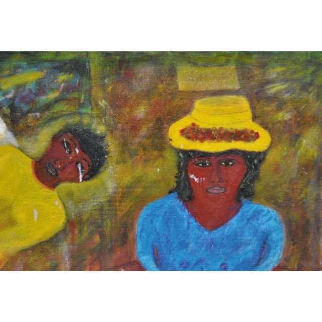 Wilbert Griffith "Mother & Daughter" Outsider Folk Art Painting For Sale - Image 4 of 9