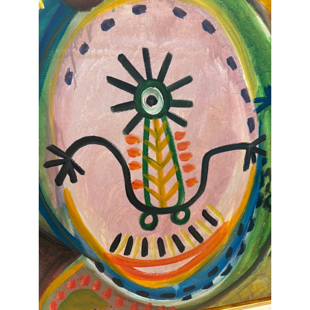 Colorful Abstract Expressionist Painting Attributed to Alan Davis For Sale - Image 4 of 8