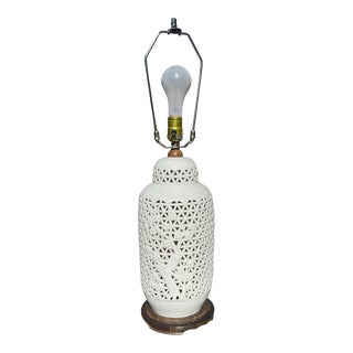 Large 1950s Blanc De Chine Lamp For Sale