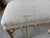Vintage Hollywood Regency Style Faux Bamboo Carved Upholstered Bench For Sale - Image 12 of 12