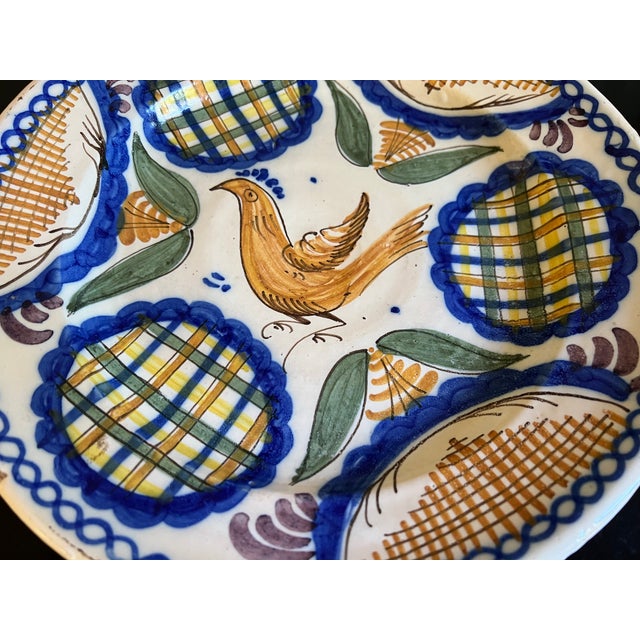 Antique Spanish Faience Plate Set, Hand Painted, Catalonia, Circa 1900 For Sale - Image 4 of 16