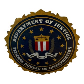 1980s Fbi Seal Sign Emblem Logo - Vintage– Huge 35in Round For Sale