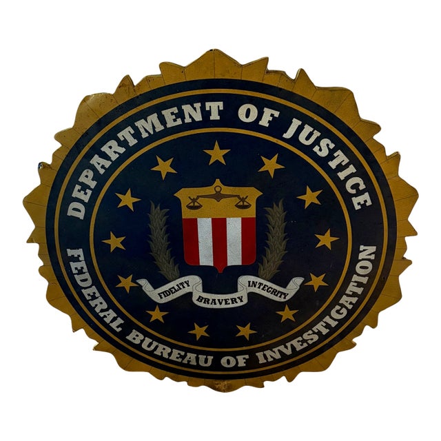 Fbi Sign Seal Emblem Logo - Vintage – Huge 35in Round For Sale