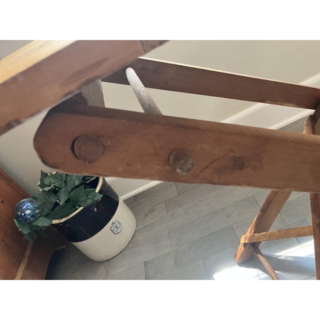Vintage Wood Adjustable Ironing Board - 2 Heights - Flexible Tabletop For Sale - Image 9 of 10