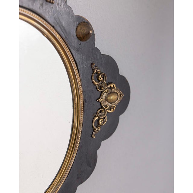 Antique Italian Wall Mirror in Wood and Bronze, 1890s For Sale - Image 5 of 9