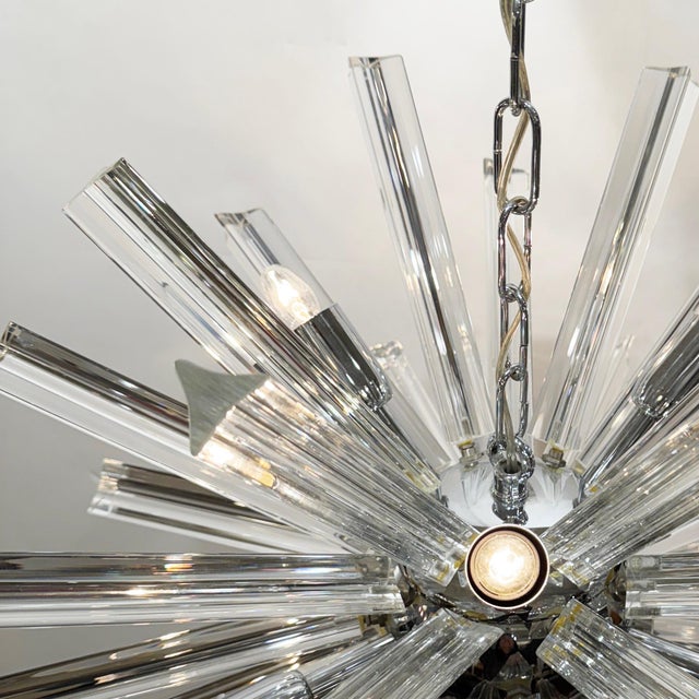 Glass Mid 20th Century Italian "Sputnik" Light Fixture For Sale - Image 7 of 8