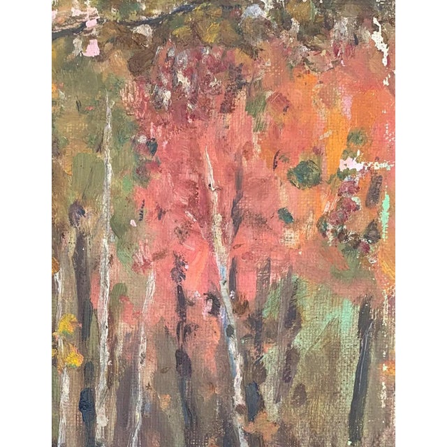 Realism Antique Impressionist Forest Oil Painting, Ukrainian Art, 1970s 36-27 For Sale - Image 3 of 6
