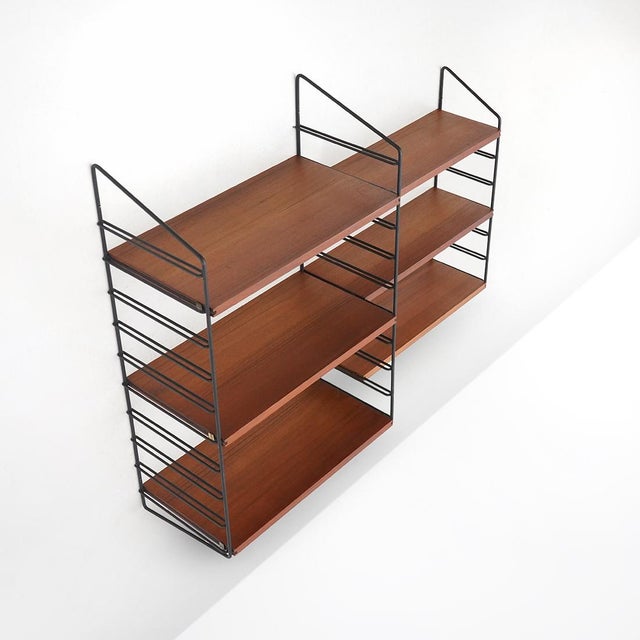 1960s Vintage Wall-Mounted Bookcase, 1960s For Sale - Image 5 of 14