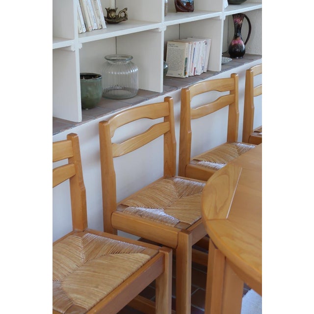 Elm and Rush Dining Chairs from Maison Regain, France, 1980s, Set of 6 For Sale - Image 12 of 13