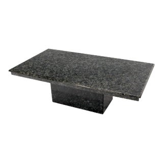 Medium to Large Black Granite Rectangular Mid-Century Modern Coffee Table For Sale