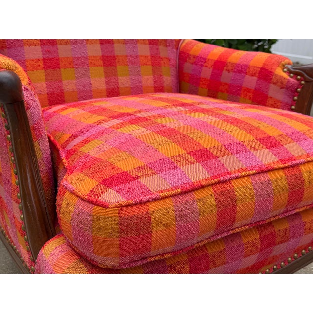 Antique Carved Wood Bergère-Style Lounge Chair + Ottoman For Sale - Image 11 of 12