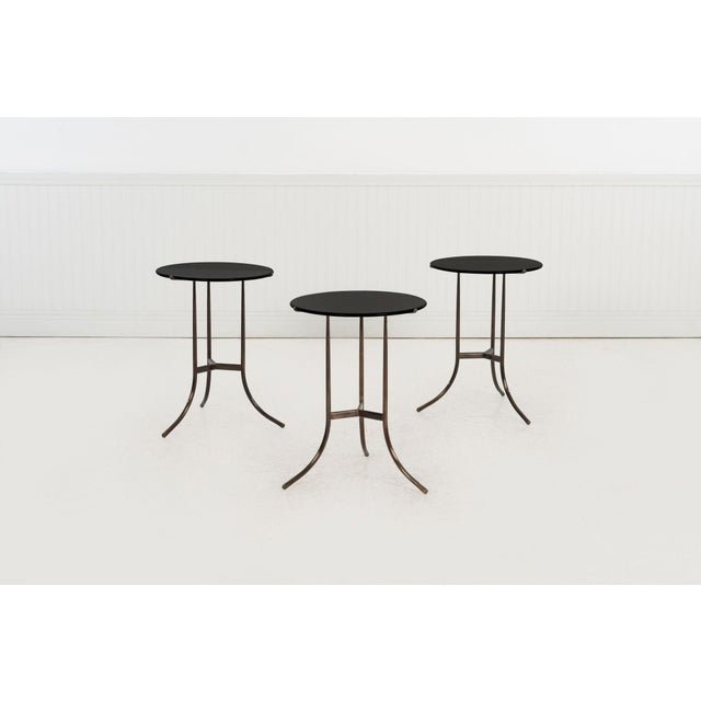 Set of Three Cedric Hartman Bronze & Black Granite Side Tables,1970s For Sale - Image 12 of 16