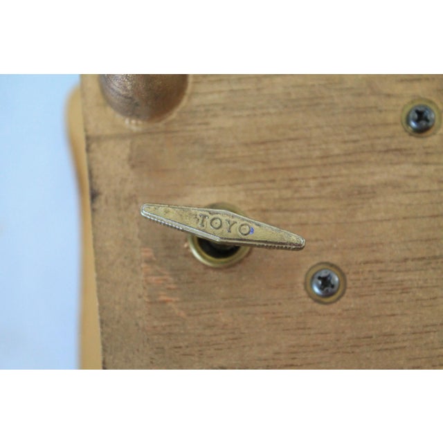 Emerald Vintage Footed Wooden Musical Jewelry Box For Sale - Image 8 of 11