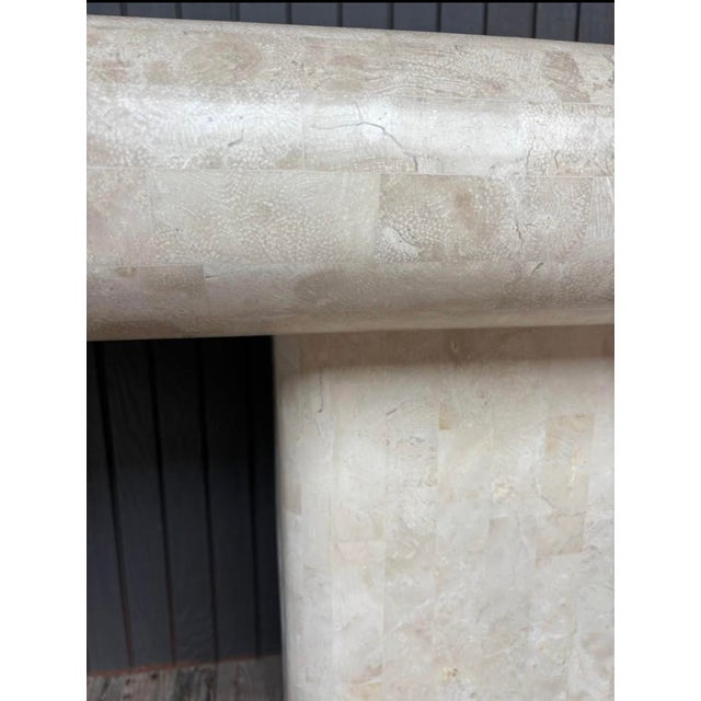 Contemporary 1980s Attributed to Maitland Smith Tessellated Stone Inlay Modern Pedestal Console For Sale - Image 3 of 6