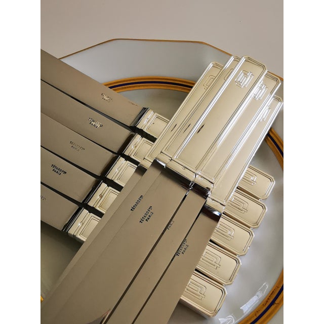 1920s Silver Minerva Table Knives by V. Bizouard for Tetard, 1920s, Set of 12 For Sale - Image 5 of 14