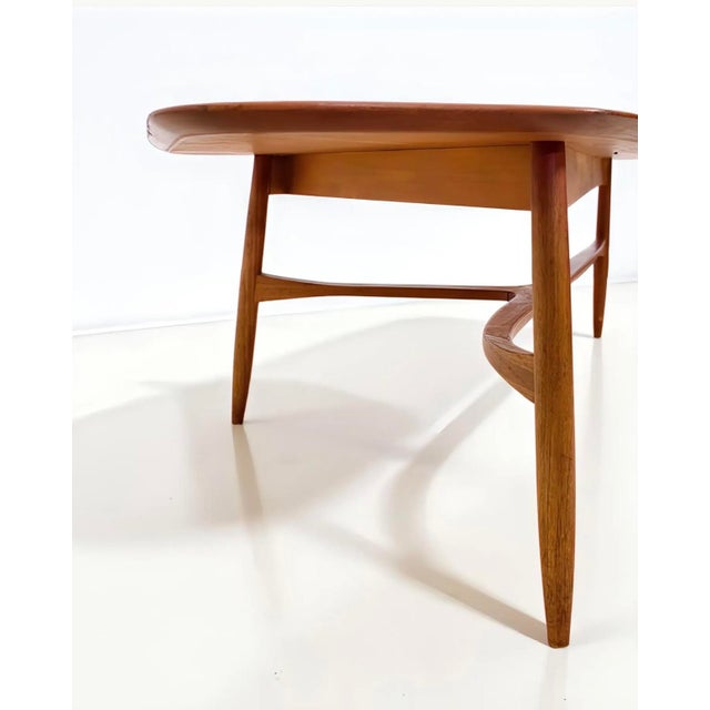 Mid-Century Scandinavian Modern Boomerang Teak Coffee Table by Svante Skogh for Laauser, 1950s For Sale - Image 9 of 12