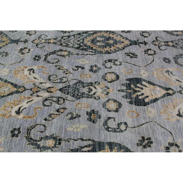 Gray Handwoven Ikat Area Rug - 12′ × 15′4″ For Sale - Image 8 of 12