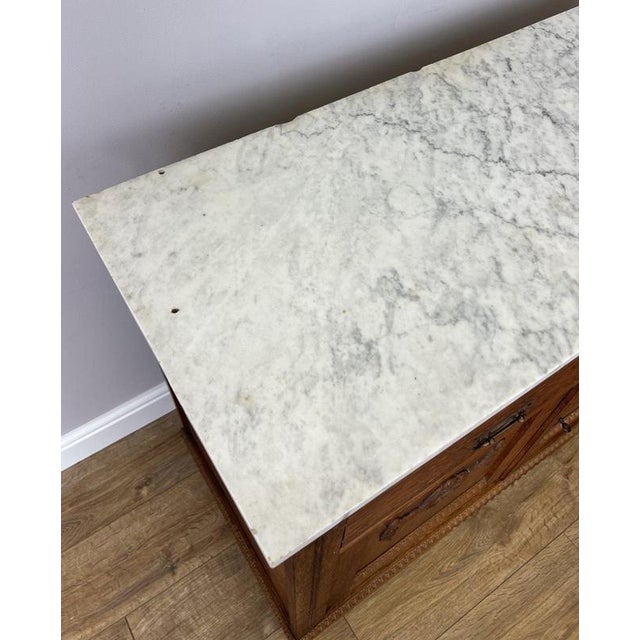 Antique French Marble Top Oak Sideboard For Sale - Image 11 of 17