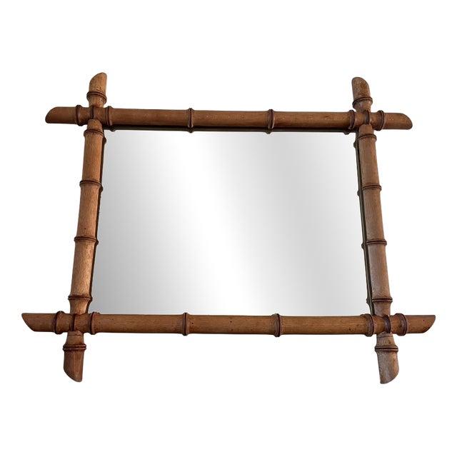 Bamboo Rectangular Mirror, 1970 For Sale