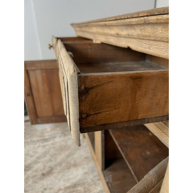 19th Century French Provincial Solid Oak Buffet in Natural Bleached Finish For Sale - Image 11 of 14