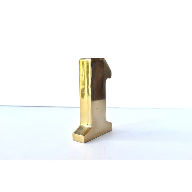 Late 20th Century Vintage Brass #1 Paperweight For Sale - Image 5 of 9