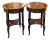 French Style Wood Side Table Set – Copper Finish With Gold Leaf Accents For Sale