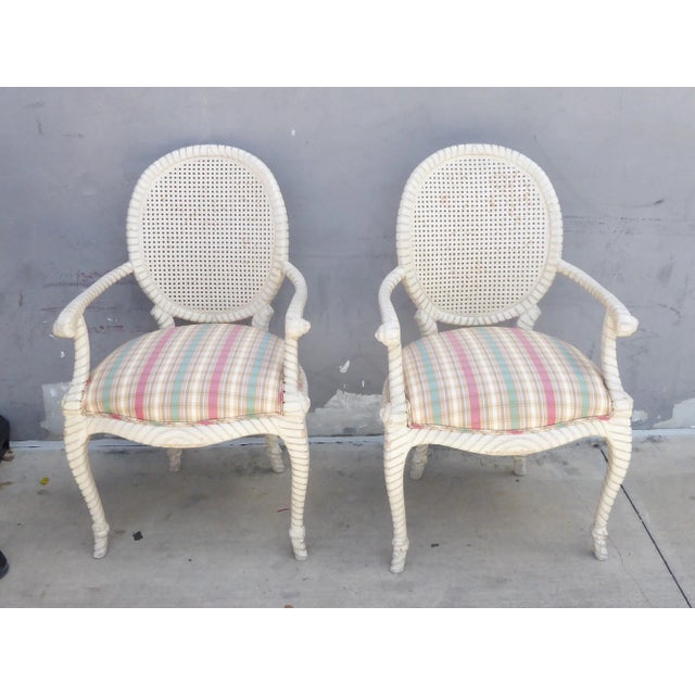 1970's White Washed Twisted Rope Armchairs - Set of 2 For Sale - Image 13 of 13