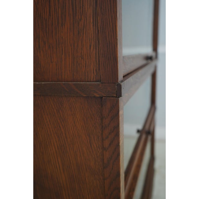 Globe Wernicke Oak Mission Style Bookcase For Sale - Image 12 of 15