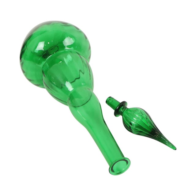 Vintage Green Glass Decanter, 1960s For Sale - Image 13 of 15
