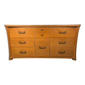 Unique Vintage Mid-Century Dresser With Brass Hardware