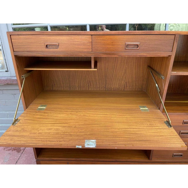Wood 1960s Teak Danish Secretary Desk Bookcase For Sale - Image 7 of 12