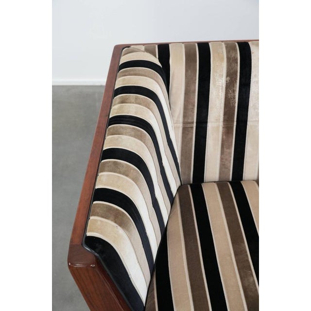 Wood Art Deco Decoforma Series 2.5-Seater Sofa with Woodwork and Fabric Upholstery from Schuitema For Sale - Image 7 of 18