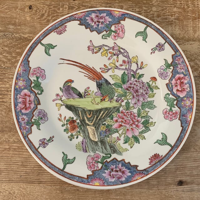 MultiChrome Vintage Chinoiserie Bird Dinner Plates a Pair Chairish