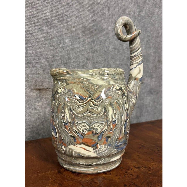 Vintage Roanne earthenware piece, circa 1950. Colorful glazed decoration. H26 x W20 x D15