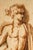 Late 19th Century Mixed Medium Antique Framed Neoclassical Drawing Gouache Watercolor Classical Male Female Figures Art Grand Tour Style For Sale - Image 5 of 16