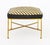 Paul McCobb for Directional Model 1306 Stool, with needlepoint upholstered seat and brass x-frame base, unmarked. 15.5" H...