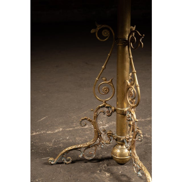 Antique Multi-Tier Brass Candelabrum Table on Ornate Stand For Sale - Image 12 of 12