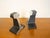 Killer pair of vintage railroad tie style bookends. One face of each seems to be nickel plated. The others are black....