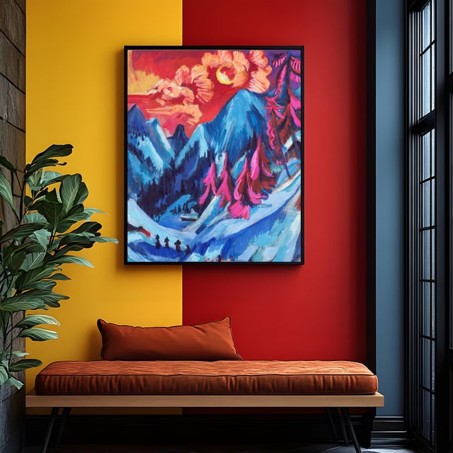 Colorful Landscape Expressionist Art Print by Ernst Ludwig Kirchner - 24″ × 36″ Unframed For Sale In Buffalo - Image 6 of 10