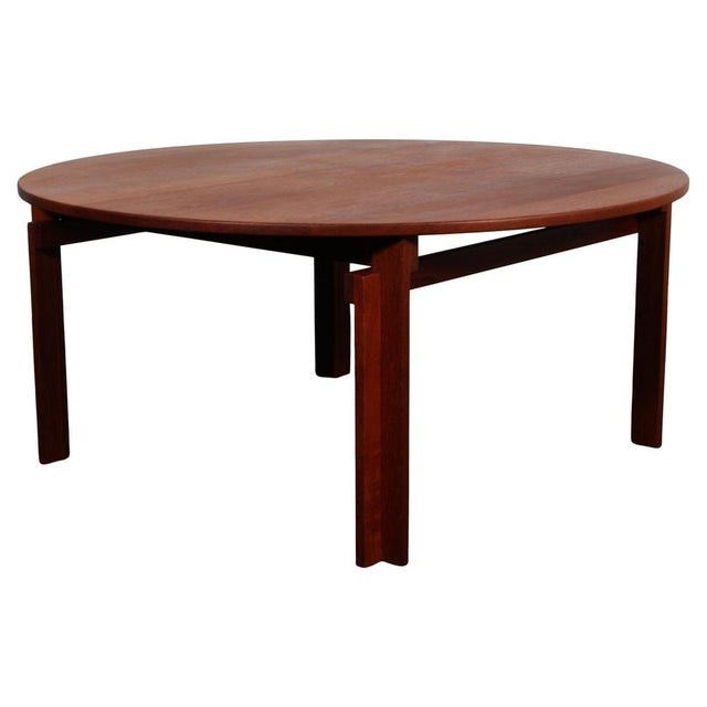 Brown Round Coffee Table in Teak by Inger Klingenberg, Denmark, 1960s For Sale - Image 8 of 8