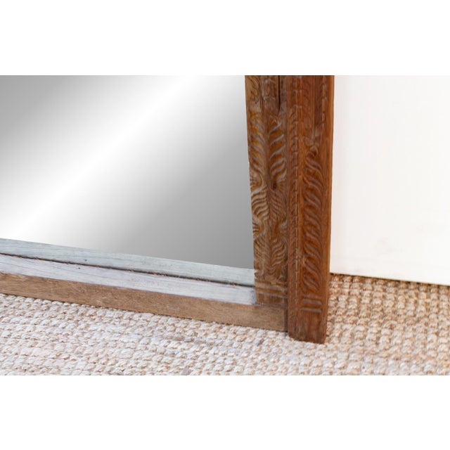 Late 19th Century Antique Diamond Rosette Carved Floor Mirror For Sale - Image 5 of 8