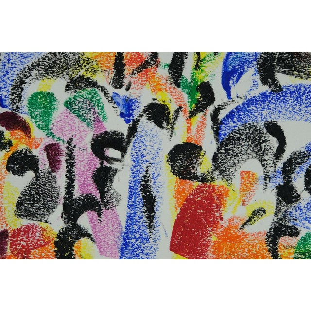 Modern Françoise Galle, Abstract Genre Scene, 1940, Pastel on Paper For Sale - Image 3 of 6
