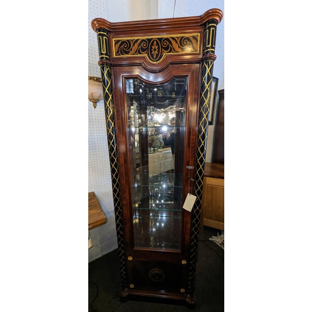 Wood Late 20th Century Italian Regency Curio Cabinet For Sale - Image 7 of 9