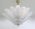 Italian flush mount or chandelier with clear Murano glass leaves hand blown in Graniglia technique to produce a granular...
