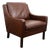 Mid Century Danish Modern Lounge Chair Brown Leather Arm Denmark MCM Armchair For Sale