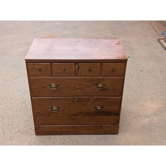 Mid 20th Century Vintage Ethan Allen Heirloom Collection Maple Locking W/ Key Filing Cabinet For Sale - Image 5 of 10