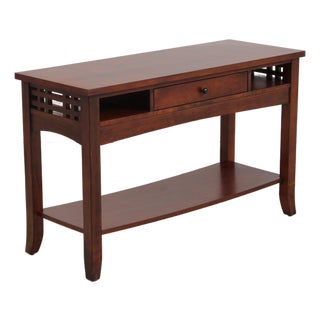 Arts & Crafts 2 Tier 1 Drawer Cherry Sofa Table For Sale